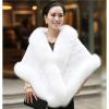 imageCaracilia Women Luxury Faux Fur Coat Jackets Wrap Cape Shawl for Wedding PartyWhite