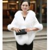 imageCaracilia Women Luxury Faux Fur Coat Jackets Wrap Cape Shawl for Wedding PartyWhite