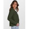imageCaracilia Womens Cropped Cardigan Sweaters Open Front Button Down Dressy Casual Classic Knit Lady Jackets Fall OuterwearArmy Green