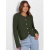 imageCaracilia Womens Cropped Cardigan Sweaters Open Front Button Down Dressy Casual Classic Knit Lady Jackets Fall OuterwearArmy Green