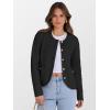 imageCaracilia Womens Cropped Cardigan Sweaters Open Front Button Down Dressy Casual Classic Knit Lady Jackets Fall OuterwearBlack