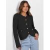imageCaracilia Womens Cropped Cardigan Sweaters Open Front Button Down Dressy Casual Classic Knit Lady Jackets Fall OuterwearBlack