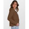 imageCaracilia Womens Cropped Cardigan Sweaters Open Front Button Down Dressy Casual Classic Knit Lady Jackets Fall OuterwearBrown