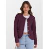 imageCaracilia Womens Cropped Cardigan Sweaters Open Front Button Down Dressy Casual Classic Knit Lady Jackets Fall OuterwearBurgundy