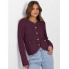 imageCaracilia Womens Cropped Cardigan Sweaters Open Front Button Down Dressy Casual Classic Knit Lady Jackets Fall OuterwearBurgundy