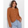 imageCaracilia Womens Cropped Cardigan Sweaters Open Front Button Down Dressy Casual Classic Knit Lady Jackets Fall OuterwearBurnt Orange