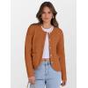 imageCaracilia Womens Cropped Cardigan Sweaters Open Front Button Down Dressy Casual Classic Knit Lady Jackets Fall OuterwearBurnt Orange