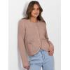 imageCaracilia Womens Cropped Cardigan Sweaters Open Front Button Down Dressy Casual Classic Knit Lady Jackets Fall OuterwearCamel