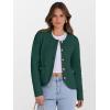 imageCaracilia Womens Cropped Cardigan Sweaters Open Front Button Down Dressy Casual Classic Knit Lady Jackets Fall OuterwearGreen