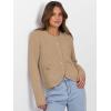 imageCaracilia Womens Cropped Cardigan Sweaters Open Front Button Down Dressy Casual Classic Knit Lady Jackets Fall OuterwearKhaki