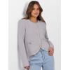 imageCaracilia Womens Cropped Cardigan Sweaters Open Front Button Down Dressy Casual Classic Knit Lady Jackets Fall OuterwearLight Grey
