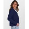 imageCaracilia Womens Cropped Cardigan Sweaters Open Front Button Down Dressy Casual Classic Knit Lady Jackets Fall OuterwearNavy Blue