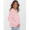 imageCaracilia Womens Cropped Cardigan Sweaters Open Front Button Down Dressy Casual Classic Knit Lady Jackets Fall OuterwearPink