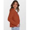 imageCaracilia Womens Cropped Cardigan Sweaters Open Front Button Down Dressy Casual Classic Knit Lady Jackets Fall OuterwearRust