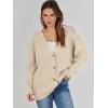 imageCaracilia Womens Oversized Cardigan Sweaters Long Sleeve Button Down Open Front Knit Sweater 2025 Fall Fashion OutfitsApricot