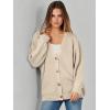 imageCaracilia Womens Oversized Cardigan Sweaters Long Sleeve Button Down Open Front Knit Sweater 2025 Fall Fashion OutfitsApricot