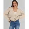 imageCaracilia Womens Oversized Cardigan Sweaters Long Sleeve Button Down Open Front Knit Sweater 2025 Fall Fashion OutfitsApricot