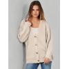 imageCaracilia Womens Oversized Cardigan Sweaters Long Sleeve Button Down Open Front Knit Sweater 2025 Fall Fashion OutfitsBeige