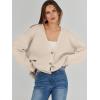 imageCaracilia Womens Oversized Cardigan Sweaters Long Sleeve Button Down Open Front Knit Sweater 2025 Fall Fashion OutfitsBeige