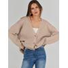 imageCaracilia Womens Oversized Cardigan Sweaters Long Sleeve Button Down Open Front Knit Sweater 2025 Fall Fashion OutfitsKhaki