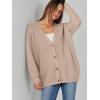 imageCaracilia Womens Oversized Cardigan Sweaters Long Sleeve Button Down Open Front Knit Sweater 2025 Fall Fashion OutfitsKhaki