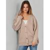 imageCaracilia Womens Oversized Cardigan Sweaters Long Sleeve Button Down Open Front Knit Sweater 2025 Fall Fashion OutfitsKhaki