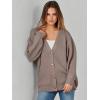 imageCaracilia Womens Oversized Cardigan Sweaters Long Sleeve Button Down Open Front Knit Sweater 2025 Fall Fashion OutfitsNutmeg
