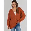imageCaracilia Womens Oversized Cardigan Sweaters Long Sleeve Button Down Open Front Knit Sweater 2025 Fall Fashion OutfitsRust