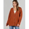imageCaracilia Womens Oversized Cardigan Sweaters Long Sleeve Button Down Open Front Knit Sweater 2025 Fall Fashion OutfitsRust