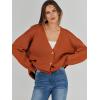 imageCaracilia Womens Oversized Cardigan Sweaters Long Sleeve Button Down Open Front Knit Sweater 2025 Fall Fashion OutfitsRust