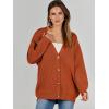 imageCaracilia Womens Oversized Cardigan Sweaters Long Sleeve Button Down Open Front Knit Sweater 2025 Fall Fashion OutfitsRust