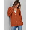 imageCaracilia Womens Oversized Cardigan Sweaters Long Sleeve Button Down Open Front Knit Sweater 2025 Fall Fashion OutfitsRust