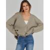 imageCaracilia Womens Oversized Cardigan Sweaters Long Sleeve Button Down Open Front Knit Sweater 2025 Fall Fashion OutfitsTaupe