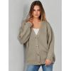 imageCaracilia Womens Oversized Cardigan Sweaters Long Sleeve Button Down Open Front Knit Sweater 2025 Fall Fashion OutfitsTaupe