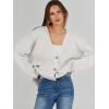 imageCaracilia Womens Oversized Cardigan Sweaters Long Sleeve Button Down Open Front Knit Sweater 2025 Fall Fashion OutfitsWhite