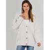 imageCaracilia Womens Oversized Cardigan Sweaters Long Sleeve Button Down Open Front Knit Sweater 2025 Fall Fashion OutfitsWhite
