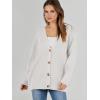 imageCaracilia Womens Oversized Cardigan Sweaters Long Sleeve Button Down Open Front Knit Sweater 2025 Fall Fashion OutfitsWhite