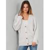 imageCaracilia Womens Oversized Cardigan Sweaters Long Sleeve Button Down Open Front Knit Sweater 2025 Fall Fashion OutfitsWhite