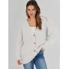 imageCaracilia Womens Oversized Cardigan Sweaters Long Sleeve Button Down Open Front Knit Sweater 2025 Fall Fashion OutfitsWhite