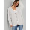 imageCaracilia Womens Oversized Cardigan Sweaters Long Sleeve Button Down Open Front Knit Sweater 2025 Fall Fashion OutfitsWhite