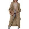 imageCaracilia Women Cardigan Sweaters Long Sleeve Open Front Knit Long Coat Duster Cozy 2025 Fall Winter Outfits with PocketsKhaki