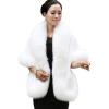 imageCaracilia Women Luxury Faux Fur Coat Jackets Wrap Cape Shawl for Wedding PartyWhite