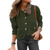 imageCaracilia Womens Cropped Cardigan Sweaters Open Front Button Down Dressy Casual Classic Knit Lady Jackets Fall OuterwearArmy Green