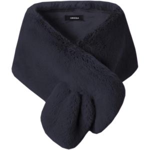 imageCaracilia Women Luxury Faux Fur Coat Jackets Wrap Cape Shawl for Wedding PartyBlack