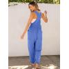 imageCaracilia Overalls for Women Loose Fit Summer Casual Jumpsuit Sleeveless Baggy Harem Pants Rompers One Piece Jumpers OutfitsBlue