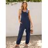 imageCaracilia Overalls for Women Loose Fit Summer Casual Jumpsuit Sleeveless Baggy Harem Pants Rompers One Piece Jumpers OutfitsNavy Blue