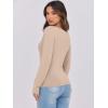 imageCaracilia Women Long Sleeve Top Henley Shirts Button Down Tight Slim Fitted 2025 Spring Casual Basic TShirts BlousesBeige