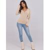 imageCaracilia Women Long Sleeve Top Henley Shirts Button Down Tight Slim Fitted 2025 Spring Casual Basic TShirts BlousesBeige