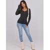 imageCaracilia Women Long Sleeve Top Henley Shirts Button Down Tight Slim Fitted 2025 Spring Casual Basic TShirts BlousesBlack