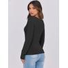imageCaracilia Women Long Sleeve Top Henley Shirts Button Down Tight Slim Fitted 2025 Spring Casual Basic TShirts BlousesBlack